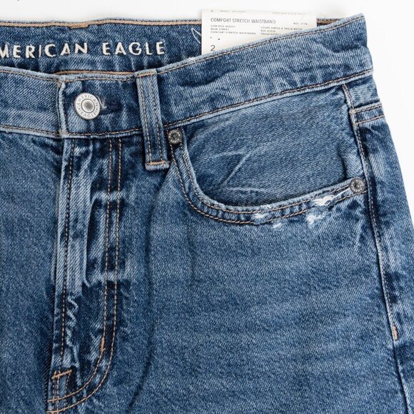 American Eagle Low Rise Baggy Straight Leg Jeans Medium Wash 26 W - Picture 6 of 16